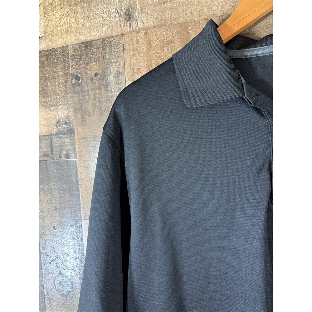 Champion Short Sleeve Polo‎ Shirt Men's Size  Large Black Button Collar - Picture 3 of 16